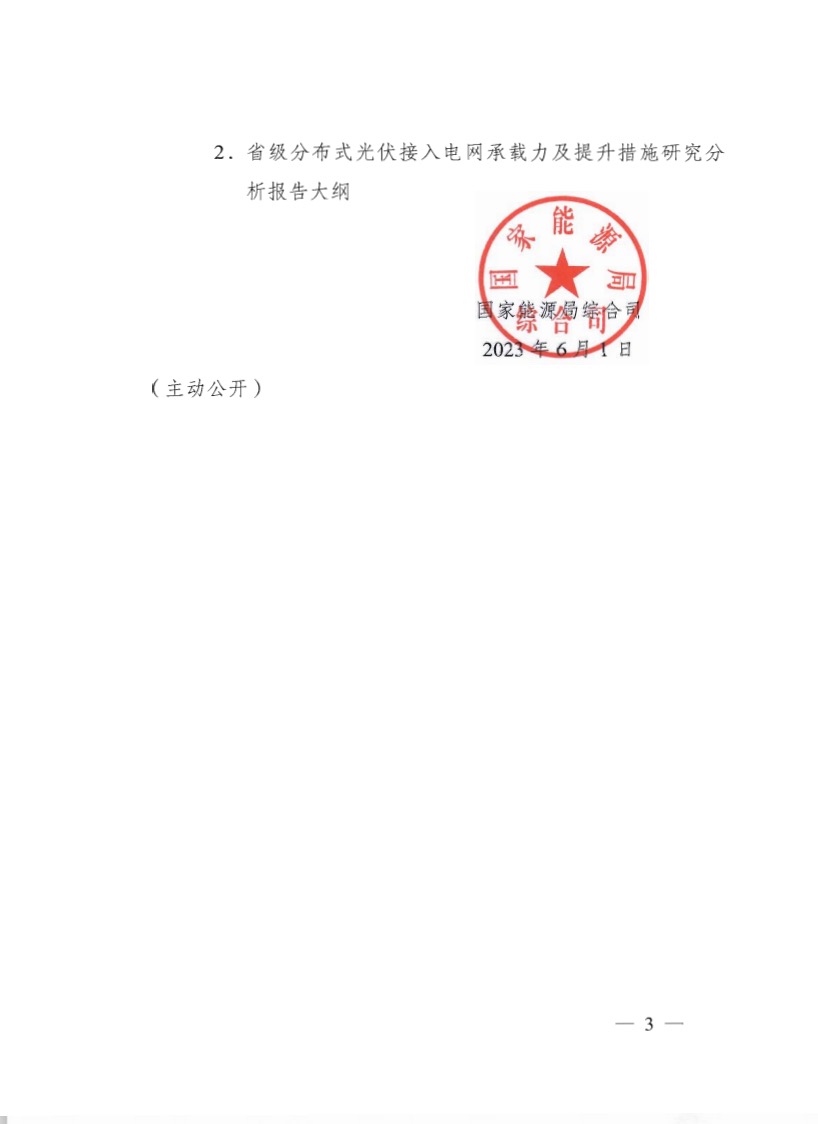 關于《國家能源局綜合司關于印發(fā)開展分布式光伏接入電網承載力及提升措施評估試點工作的通知》.jpg